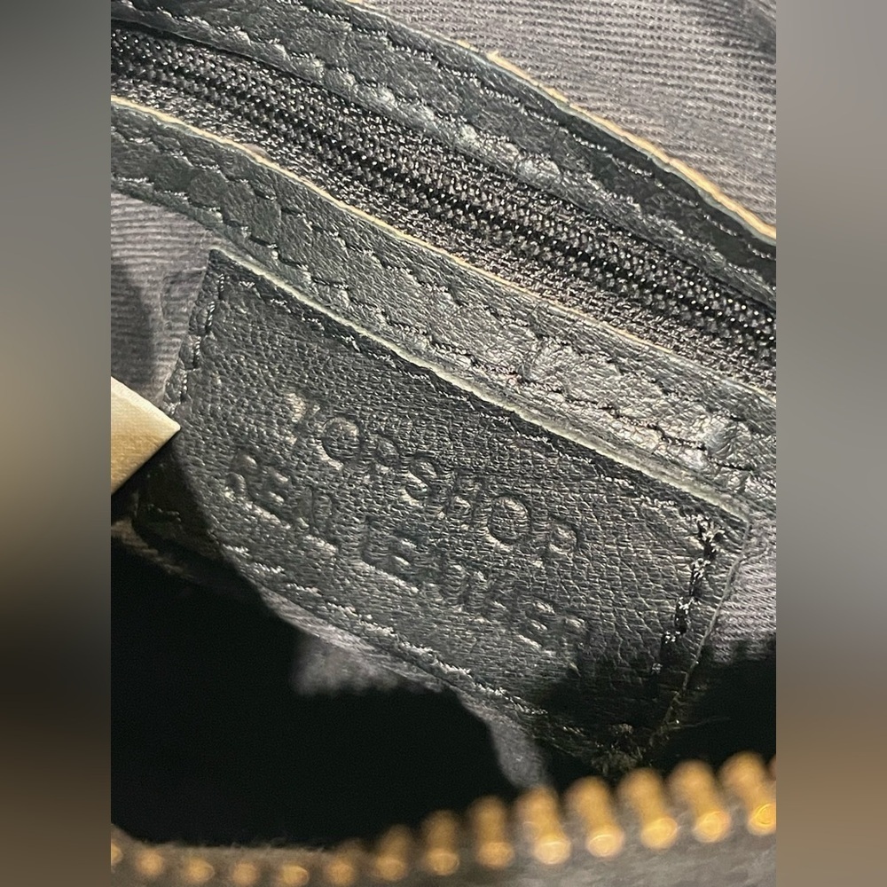 Black Topshop Real Leather Basket Weave Crossbody/Shoulder Bag/Purse with Tassel - Picture 7 of 11